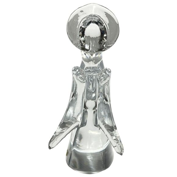 Vintage Genuine Lead Crystal Christmas Angel Figurine Paperweight Decor 8” - Picture 9 of 9